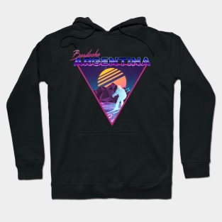 Retro Vaporwave Ski Mountain | Bariloche Argentina | Shirts, Stickers, and More! Hoodie